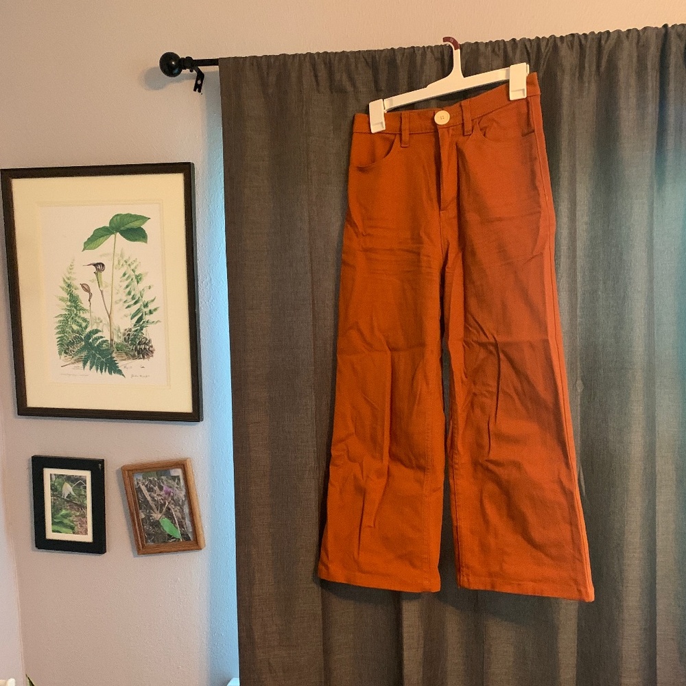 Whimsy + Row Wide Leg Pants in Rust Orange